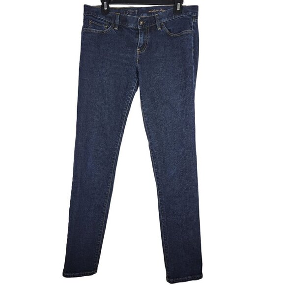 Loft Women's Modern Slim Fit Dark Wash Jeans Size 8 - Picture 9 of 12